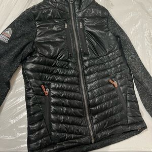 Super dry storm hybrid zip hoodie- Black